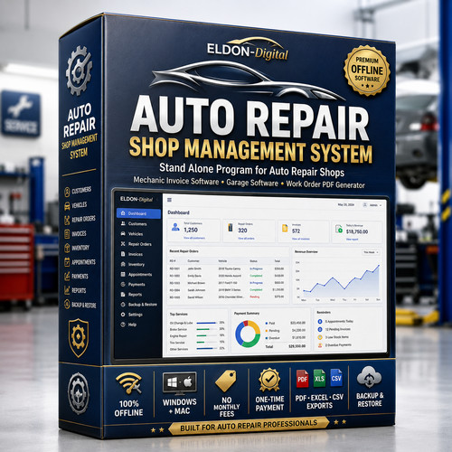 Auto repair shop software - shop, usb